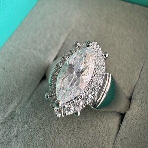 🆕 marquise cut moissanite diamond ring